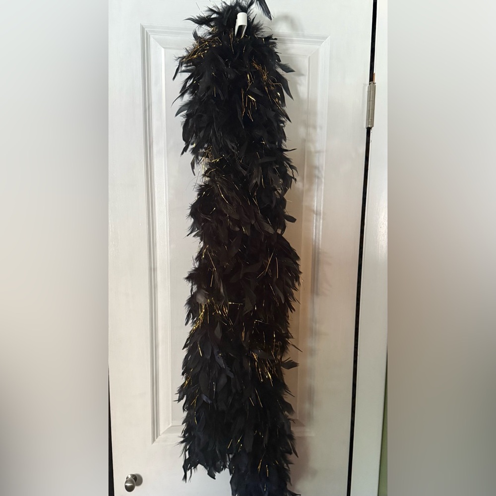 Black and Gold Feather Boa